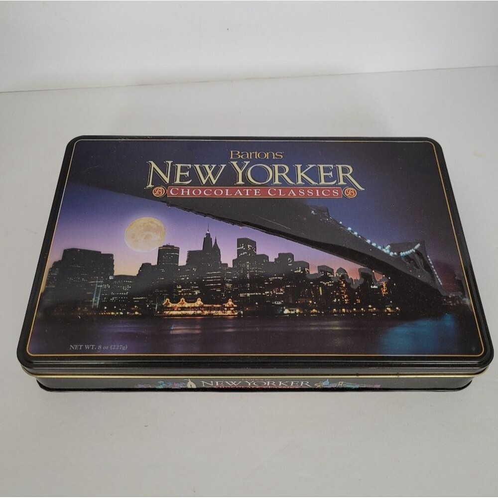 Barton's New Yorker Chocolate Classics Midnight Skyline Design Metal Tin Box